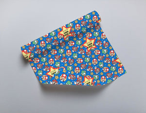 Personalised Gift Wrapping Paper - Happy Mario Theme Chatterbox Labels