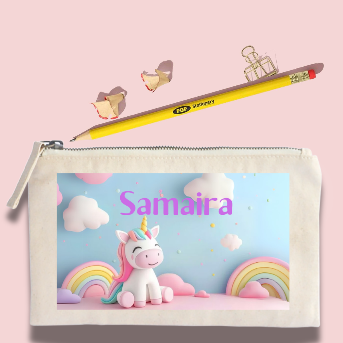 Custom Pencil Pouch - Enchanted Unicorn Pouch