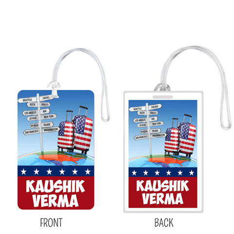Luggage Tags USA Design - Set of 5 Chatterbox Labels