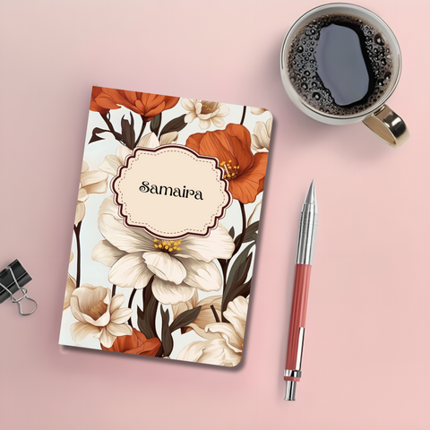 Personalised Notebook - A5 size - Floral Whisper