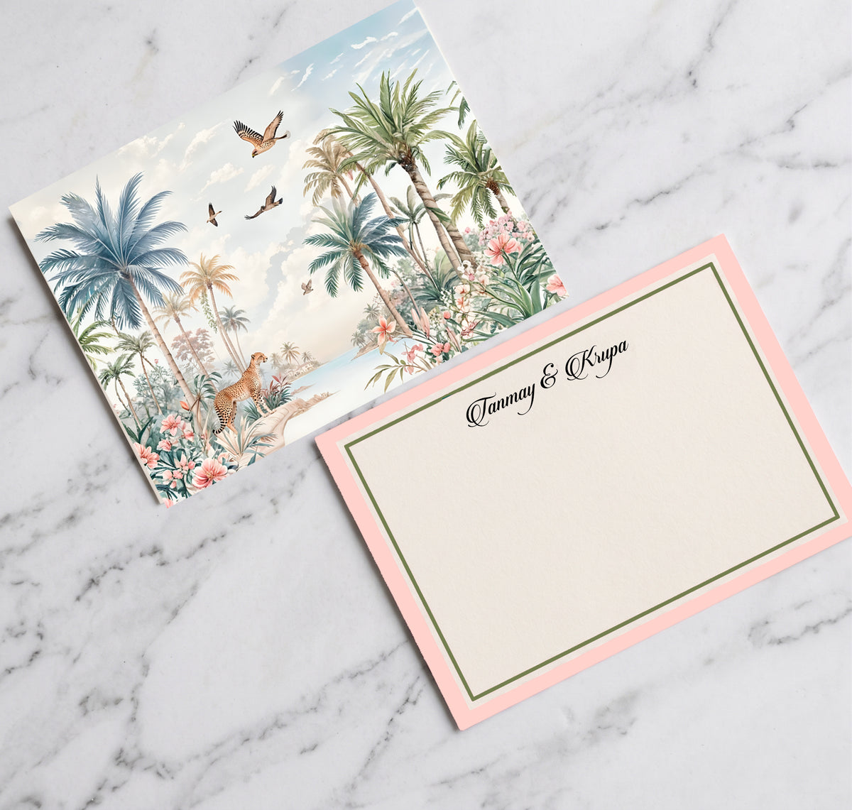 Personalised Note Cards With Envelopes - Pastel Paradise - Chatterbox Labels - Notecards