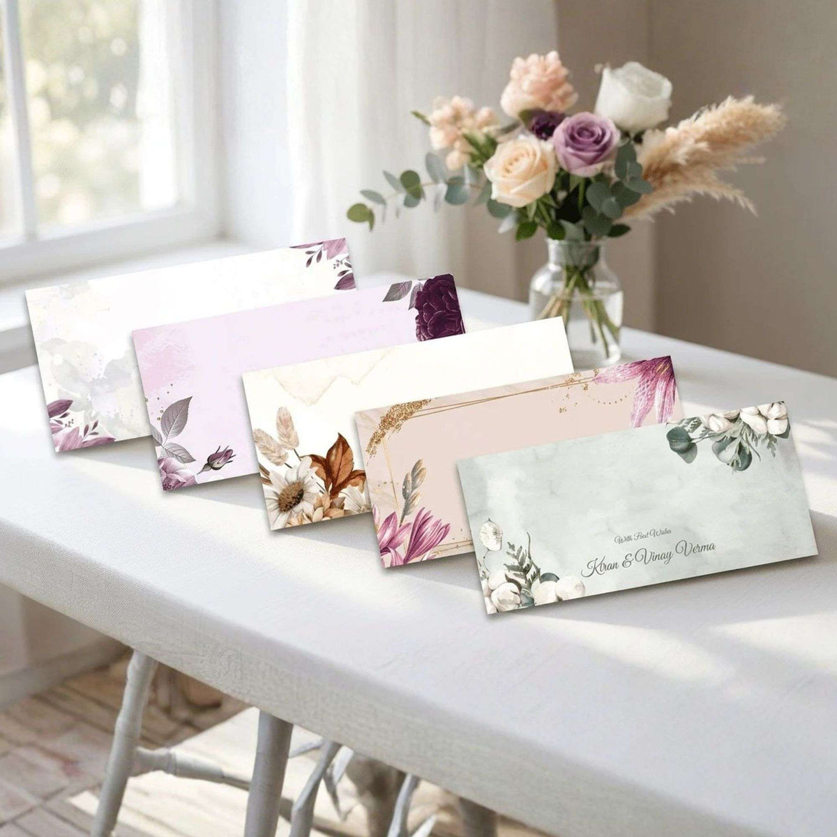 Assorted Floral Envelope Set (5 Designs) - Chatterbox Labels - Envelopes