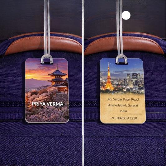 Personalised Luggage Tags - Tokyo Design - Chatterbox Labels - Luggage Tags