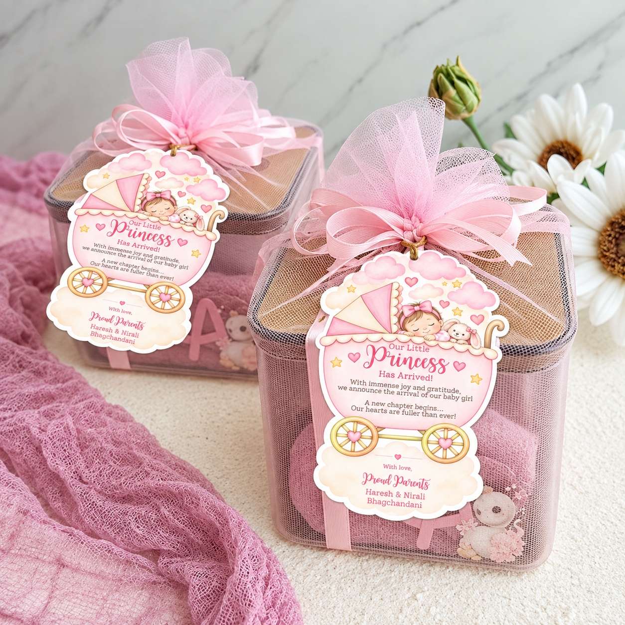 Baby Shower & Birth Announcement Gift Tags Baby Pram Design