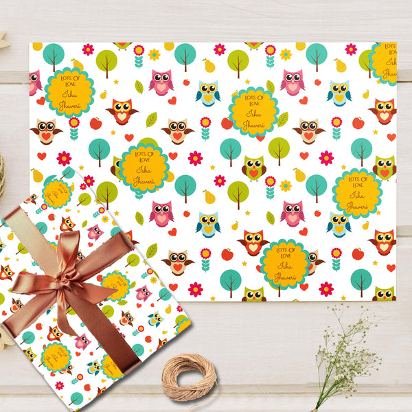 Custom Gift Wrapping Paper - Little Hoots Theme