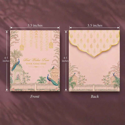 Luxe Gold Foil Money Envelopes - Peacock Garden Pink