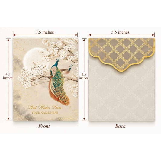 Luxe Gold Foil Money Envelopes -Moonlit Peacock