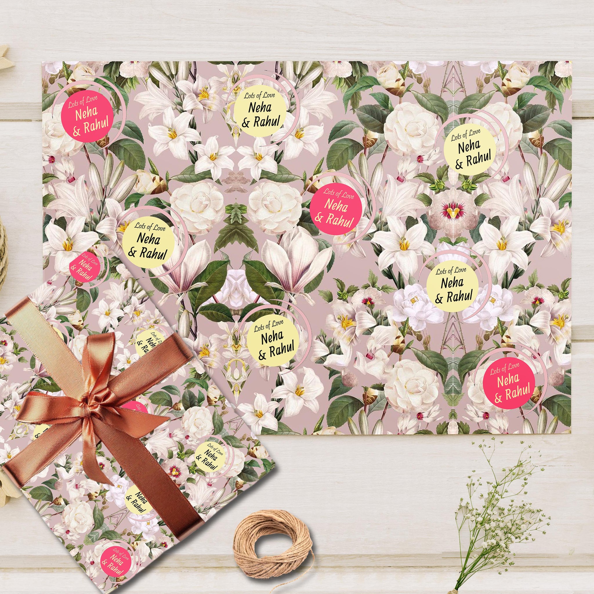 Custom Gift Wrapping Paper - Bespoke Petal Symphony
