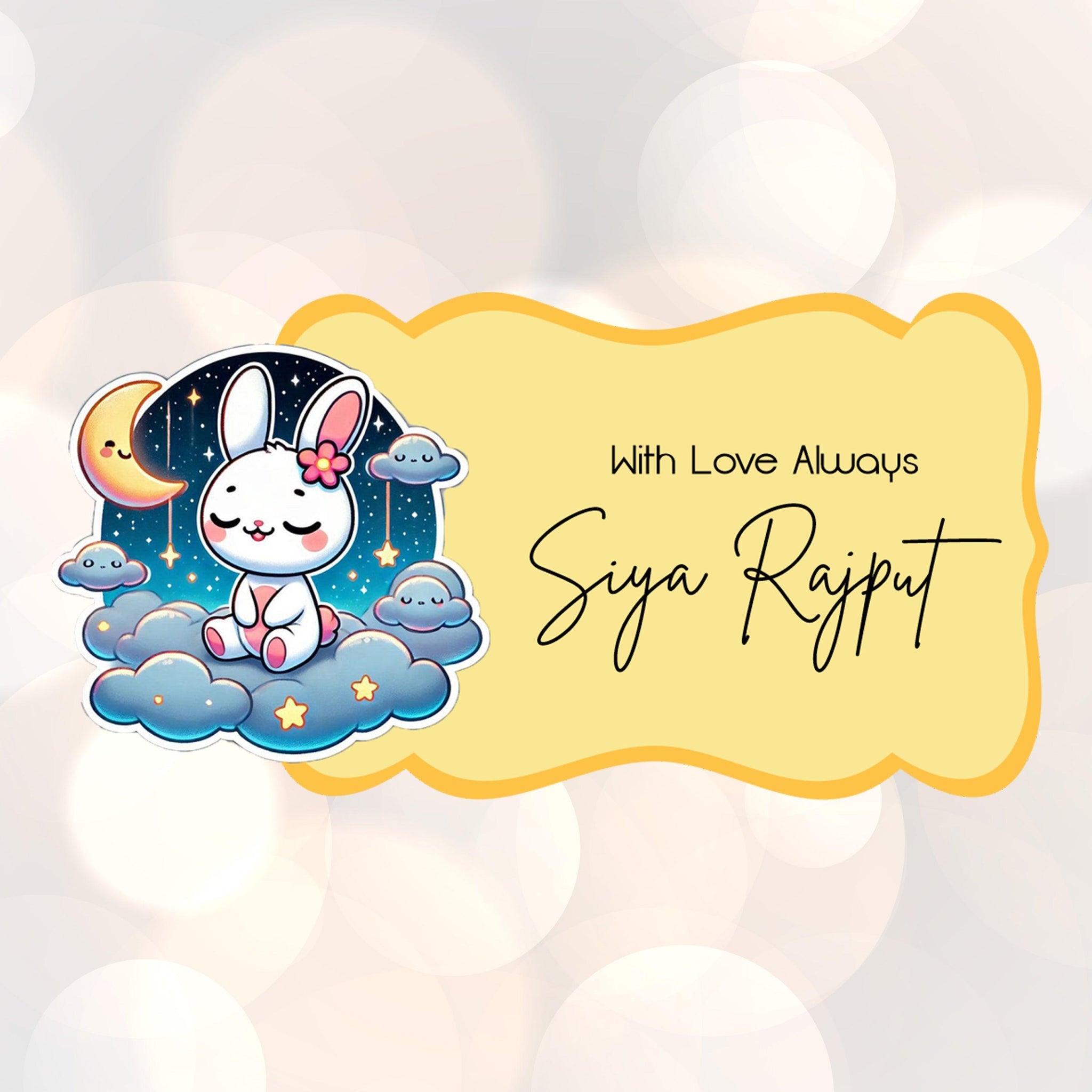 Die-Cut Gift Tags/Gift Labels - Sleepy Bunny Design