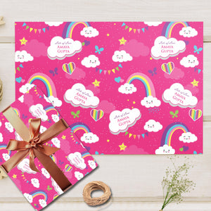 Custom Gift Wrapping Paper- Rainbow Skies Theme