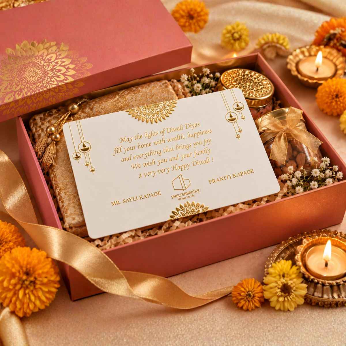 Personalised Gold Foil Gift Cards - The Lakshmi Glow - Dilwali Special