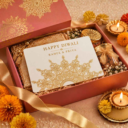 Personalised Gold Foil Gift Cards - Swarnika Design - Dilwali Special