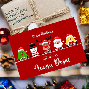 Personalised Christmas Gift Tags - Sitting on a wall - Set of 10 Chatterbox Labels