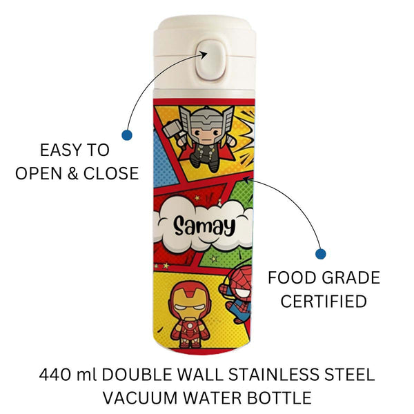 Personalised Stainless Steel Water Bottle - Super Hero