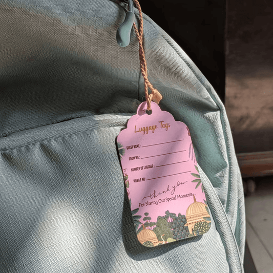 Personalised Luggage Tags for Weddings - The Royal Garden Pink - Chatterbox Labels - Luggage Tags