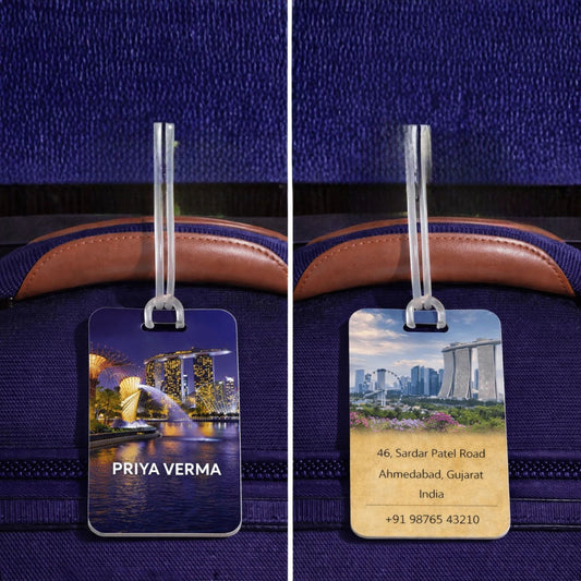 Personalised Luggage Tags - Singapore Design - Chatterbox Labels - Luggage Tags