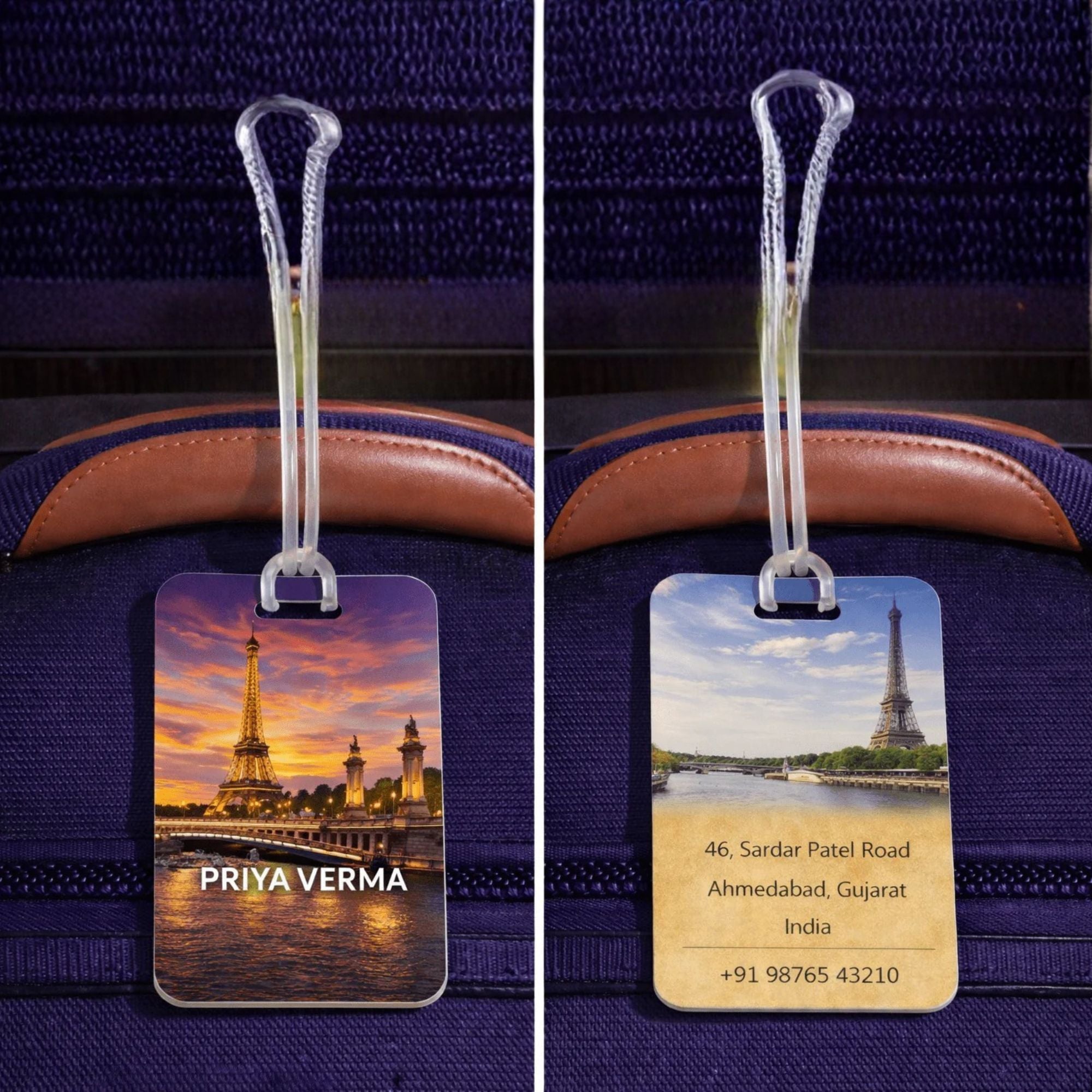 Personalised Luggage Tags - Paris Design