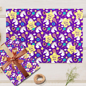 Custom Gift Wrapping Paper- Unicorn Theme