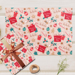 Custom Merry Christmas Gift Wrapping Paper - We Heart Theme