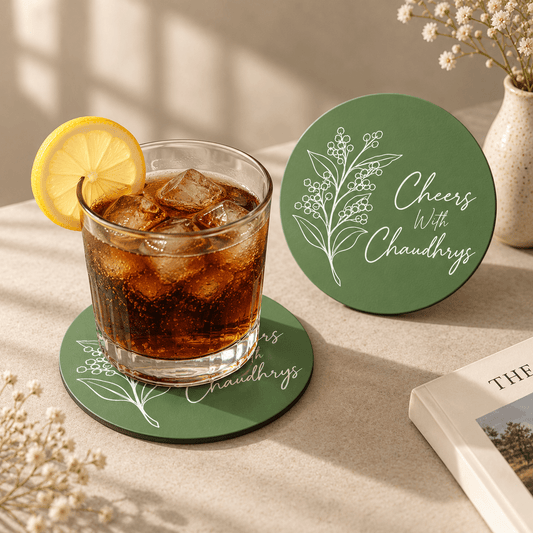 Personalised Coasters - Cheers in Bloom - Set of 6 - Chatterbox Labels-Coasters
