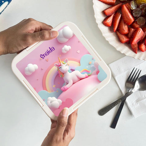 Custom Snack Box & Lunch Box for kids - Unicorn Design