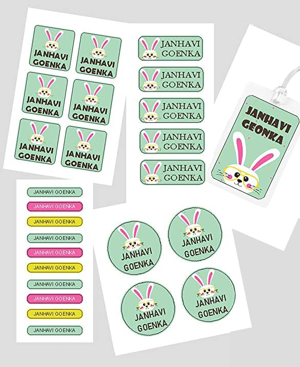 Assorted Waterproof Labels - Bunny Theme Chatterbox Labels