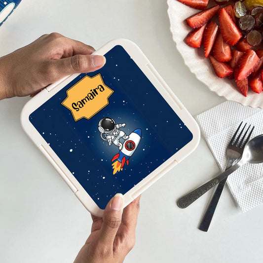 Custom Snack Box & Lunch Box for kids - Space Design - Chatterbox Labels - Lunch Box
