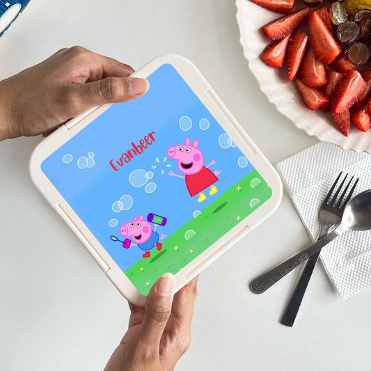 Custom Snack Box & Lunch Box for kids - Peppa Design - Chatterbox Labels - Lunch Box