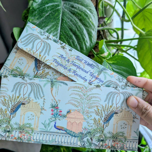 Personalised Money Envelopes - Peacock Garden Theme - Chatterbox Labels - Envelopes