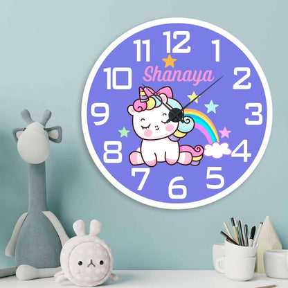 Personalised Acrylic Wall Clock - Unicorn Wish Clock - Chatterbox Labels - Wall Clock
