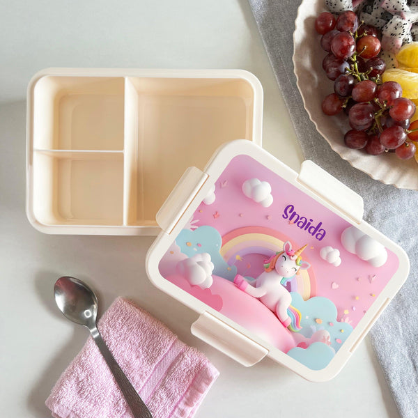 Custom Snack Box & Lunch Box for kids - Unicorn Design