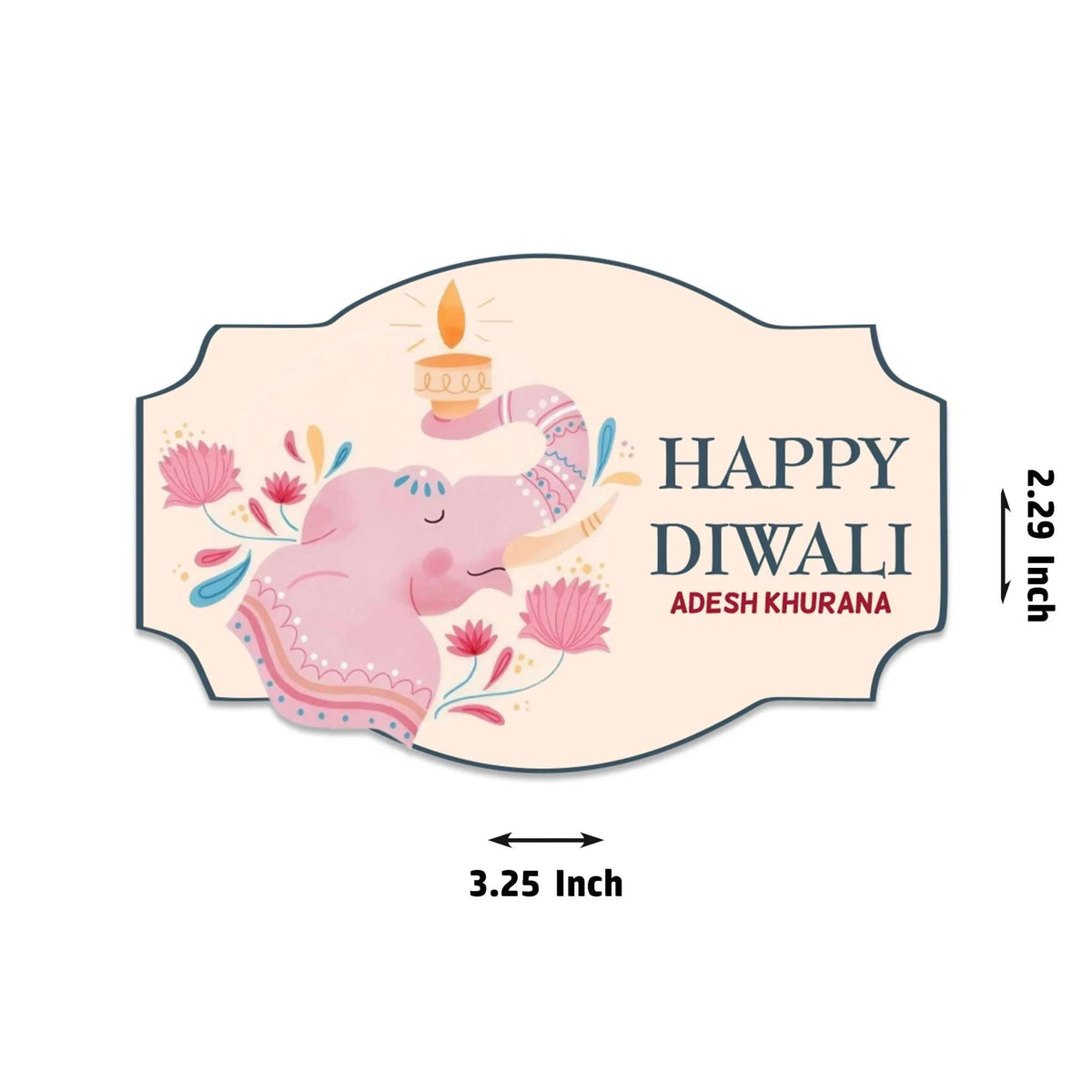 Happy Diwali Gift Tags/Gift Labels - Die - Cut Shape - Deepam Vinayak Design - Chatterbox Labels - Gift Tags