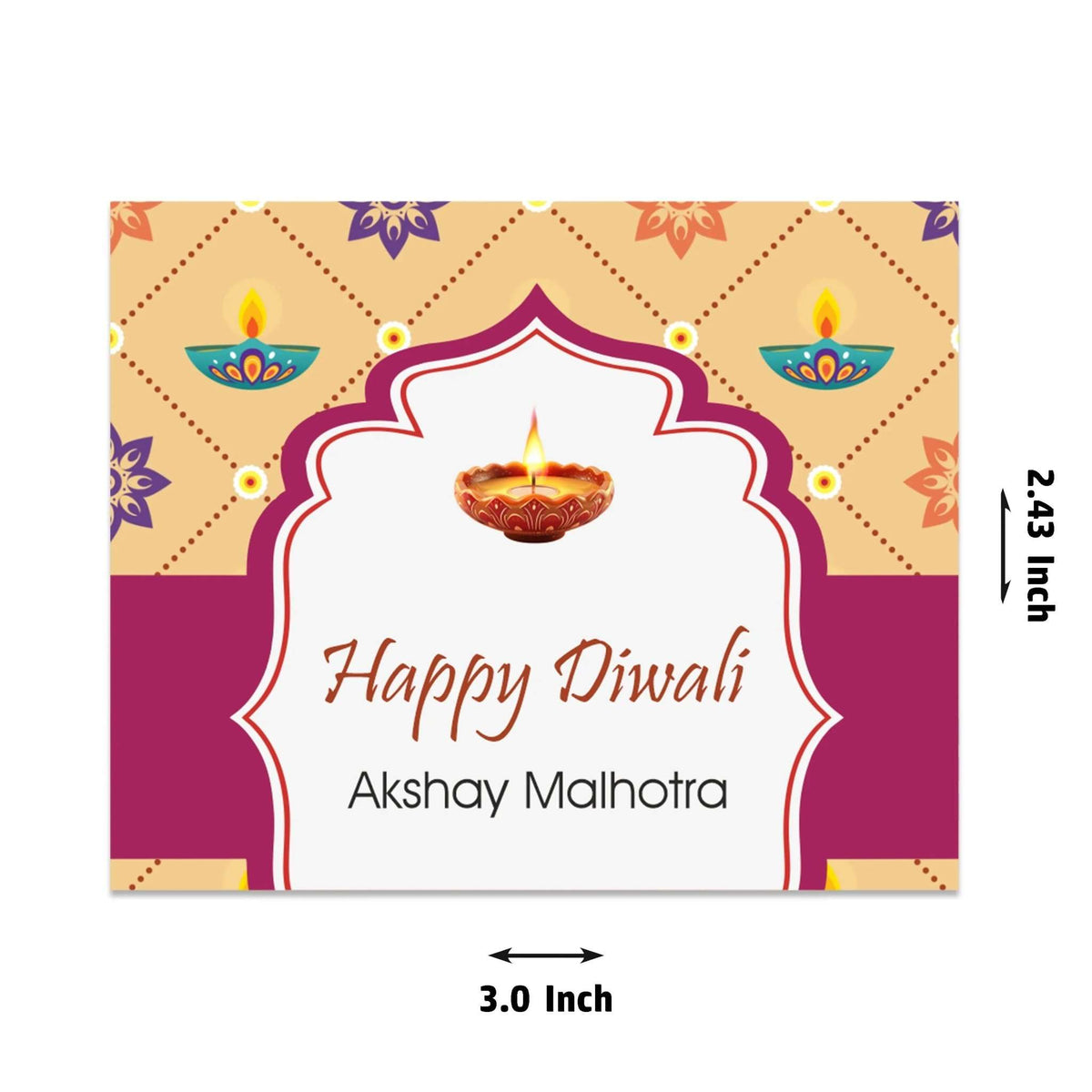 Happy Diwali Gift Tags/Gift Labels - Die - Cut Shape - Blessings & Light Design - Chatterbox Labels - Gift Tags