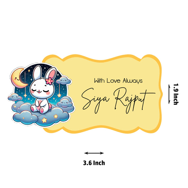 Die-Cut Gift Tags/Gift Labels - Sleepy Bunny Design