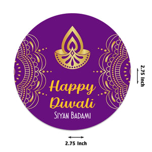 Happy Diwali Gift Tags/Gift Labels - Die - Cut Shape - Mystic Royale Design - Chatterbox Labels - Gift Tags