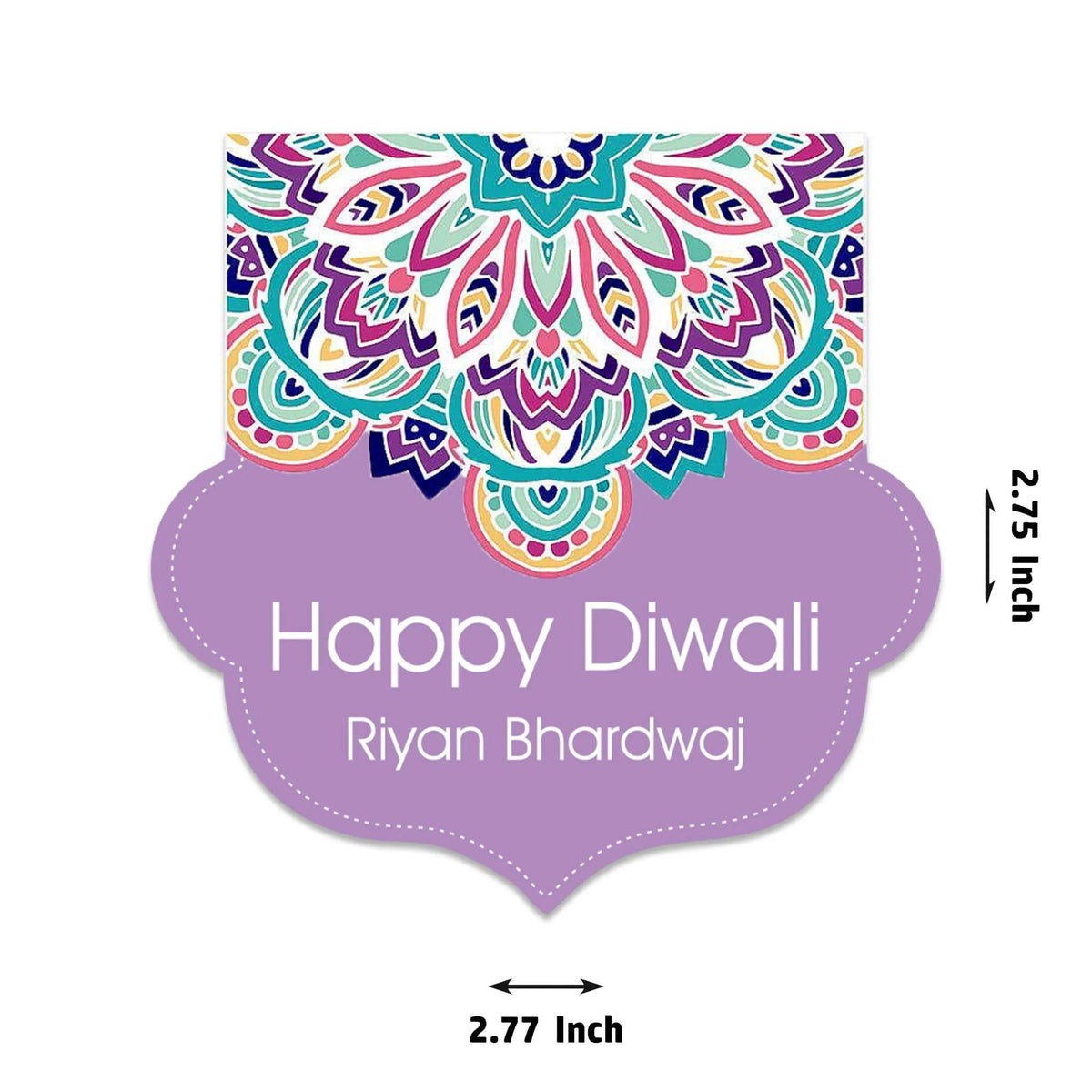 Happy Diwali Gift Tags/Gift Labels - Die - Cut Shape - Majestic Motif Design - Chatterbox Labels - Gift Tags