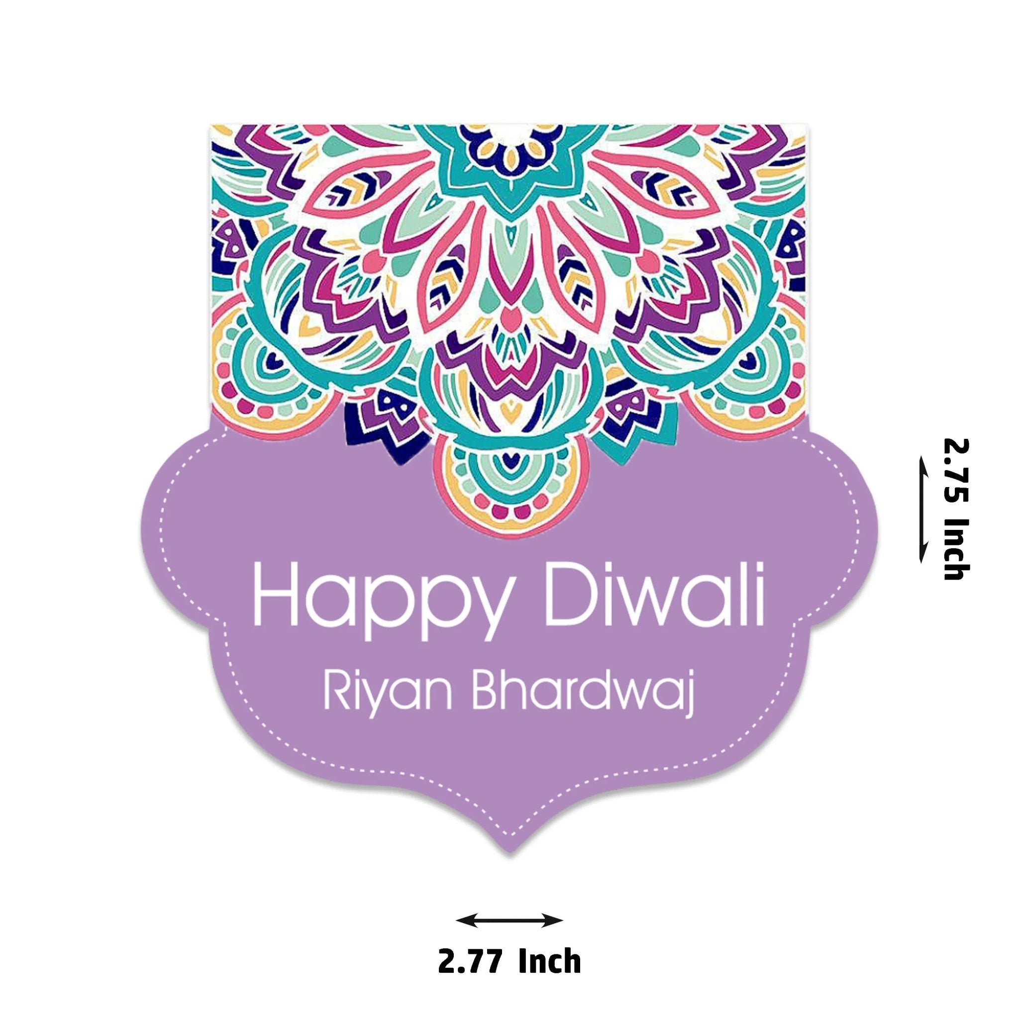 Happy Diwali Gift Tags/Gift Labels - Die - Cut Shape - Majestic Motif Design - Chatterbox Labels - Gift Tags