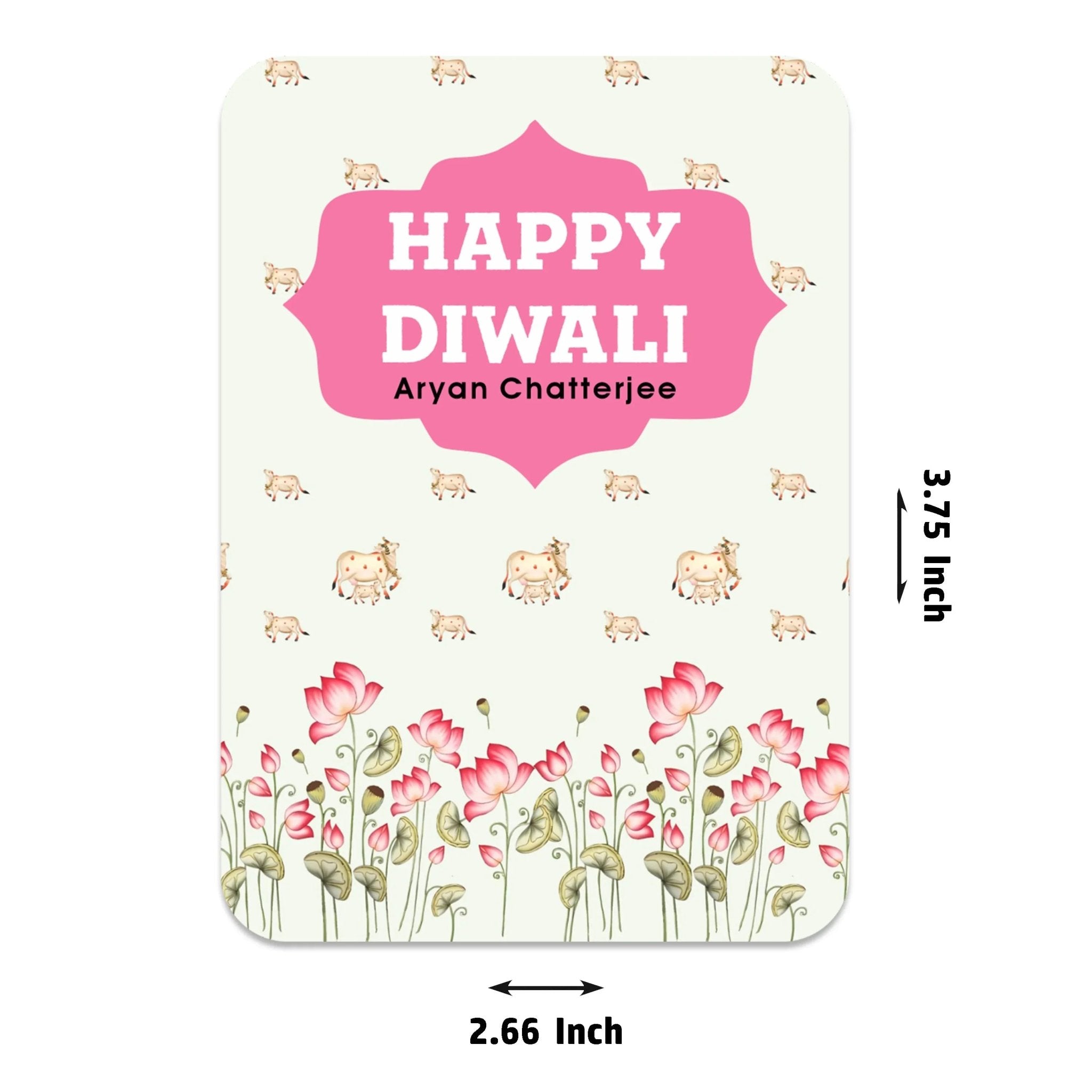 Happy Diwali Gift Tags/Gift Labels - Die - Cut Shape - Pichwai Grace Design - Chatterbox Labels - Gift Tags