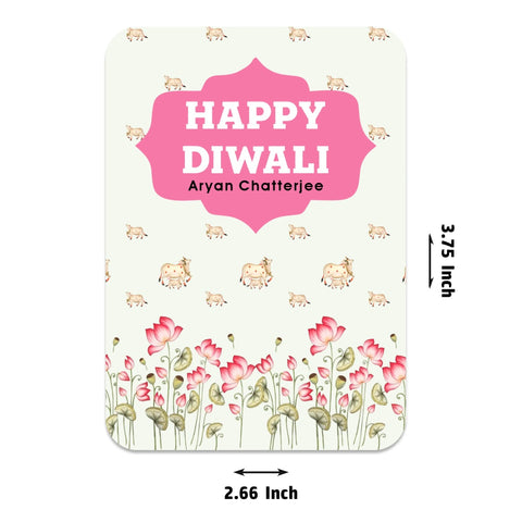 Happy Diwali Gift Tags/Gift Labels - Die - Cut Shape - Pichwai Grace Design - Chatterbox Labels - Gift Tags