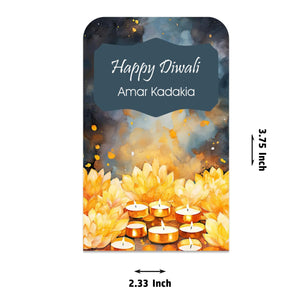 Happy Diwali Gift Tags/Gift Labels - Die - Cut Shape - Festive Floral Design - Chatterbox Labels - Gift Tags