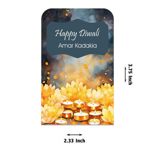 Happy Diwali Gift Tags/Gift Labels - Die - Cut Shape - Festive Floral Design - Chatterbox Labels - Gift Tags