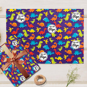 Custom Gift Wrapping Paper- Dino Palooza Theme