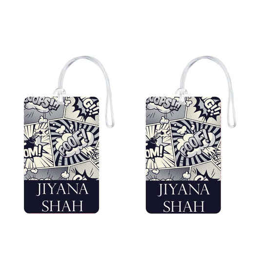 Bag Tags Comic Strip Design - Set of 5 - Chatterbox Labels - Bag Tags