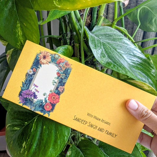 Personalised Money Envelopes - Framed Blooms - Chatterbox Labels - Envelopes