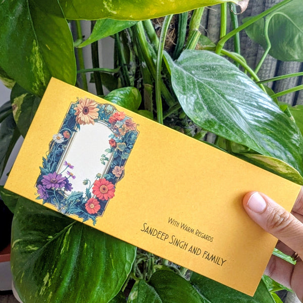 Personalised Money Envelopes - Framed Blooms - Chatterbox Labels - Envelopes