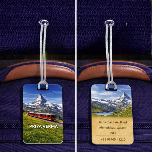 Personalised Luggage Tags - Switzerland Design - Chatterbox Labels - Luggage Tags