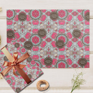Custom Happy Diwali Gift Wrapping Paper - Lotus Breeze Theme