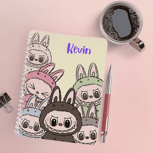 Personalised Notebook - A5 size - Labubu Design - Chatterbox Labels - Notebook