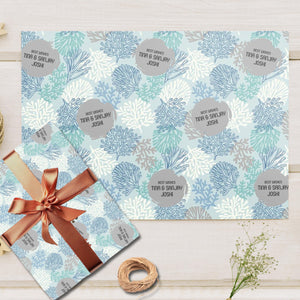 Custom Gift Wrapping Paper - Oceanic Flora