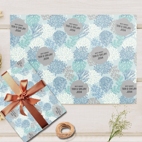 Custom Gift Wrapping Paper - Oceanic Flora